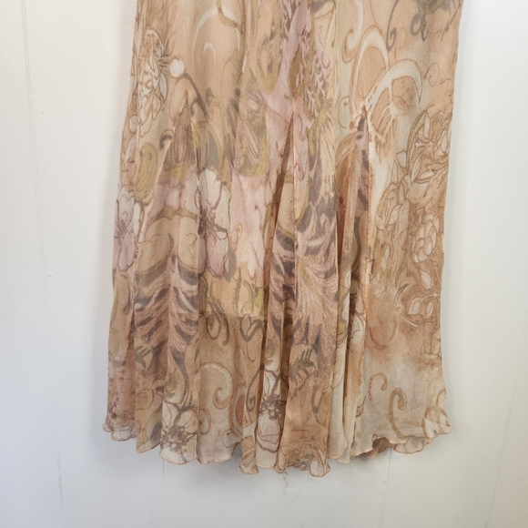 Y2K Vintage Blush Pink Floral 100% Silk Babydoll Dress Size 10 Medium Fairycore - Picture 5 of 14